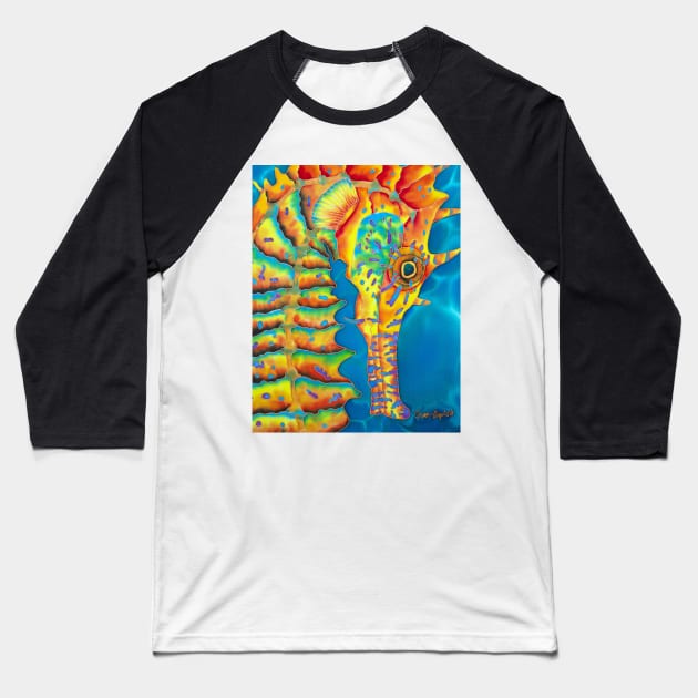 Seahorse Baseball T-Shirt by Jean-Baptiste Silk Art